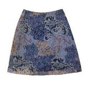 I.N.C. International Concepts Skirt Silk Women 10 P Gray Lavender Floral A-Line